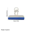 Stainless steel sealing clip with blue silicone grip, T-shaped anti-slip snack clip. - Silicone Strip Sealing Clip / Blue