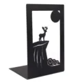 Creative metal vertical bookend minimalist desktop book support for student bookshelf storage rack. - Cliff Deer / 2 Pieces Set (110x170mm)
