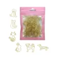Cute metal paper clips set, creative cartoon animal shapes gold stationery for office. - Animal Electroplated Gold (30 Pcs)