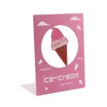 Pink Metal Bookend Cute Ice Cream Desktop Storage Holder Minimalist Kawaii Stationery Stand - Ice Cream