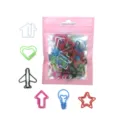 Cute shaped metal paper clips set, creative cartoon binder clips in various designs with pink bag. - 6-Color Buildings and Planes (30 Pcs)