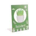 Cute green metal bookend with succulent plant design, ideal for desk organization. - Succulent