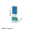 Colorful creative advertising binder clip rectangular ABS long tail office file folder - Blue Square