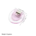 Transparent plastic universal clip and pants clip variant showing clear product dimensions. - Pink