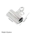 Silver metal binder clip office paper clamp with precise dimensions and weight specifications. - 74mm