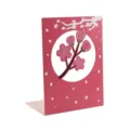 Pink metal bookend, cute sakura pattern desktop organizer variant for office and school. - Cherry Blossom