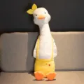 Carino cuscino lungo in peluche d'oca con bavaglino giallo, morbida bambola regalo. - 80 cm / Giallo