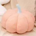 Cute plush pumpkin pillow with blue stem, soft fabric throw pillow for home decor. - Sakura Pink