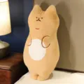 Cute brown cat plush pillow long toy kawaii stuffed animal soft sleeping cushion for bed - Yellow Standing Style / 70 cm