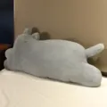 Cute grey cat long plush pillow, soft sleeping companion doll for girls and kids bedroom. - Gray Prone Style
