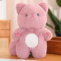 Cute pink plush cat doll soft stuffed animal toy for kids birthday gift cozy room decor. - 25cm / Pink