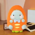 Cute cartoon dinosaur carrot plush pillow, soft stuffed animal cushion for bed and sofa. - Carrot Dinosaur