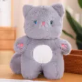 Grey cartoon cat plush toy soft cute kitten doll children sleeping companion birthday gift - 25cm / Gray