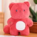 Cute red cat plush toy soft stuffed animal hug pillow sweet birthday gift for kids - 25cm / Red