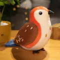 Simulation bird plush toy cute stuffed animal doll for kids playing comforting soft companion. - 30cm Without Music / Brown
