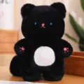 Black cute plush cat stuffed animal toy soft doll for kids birthday sleeping companion gift - 25cm / Black