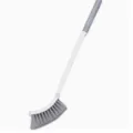 Japanese style toilet brush long handle bathroom cleaning tool with soft bristles main view - Off-White