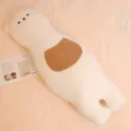 Cute long cat plush body pillow soft stuffed toy for kids sleeping and cozy bed decor - Dudu Bear Long Body Pillow - White
