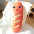 Funny expression bread long plush pillow cute simulation toast cushion home sofa decoration - 20cm / Happy Face Style