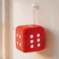 Juguete de dado de peluche rojo colgante bloque suave para juegos o decoracion habitacion - Dado Rojo / 4cm