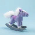 Simpatico cavallo a dondolo in peluche viola, morbida bambola pony con criniera bianca, bel regalo. - Cavallo Viola / 15cm