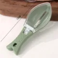 Grattoir à écailles de poisson manuel avec couvercle transparent poignée verte 15cm - Vert