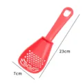 Cuillère de cuisine multifonctionnelle en plastique avec trous de drainage et picots. - Grand Avec Emballage / Rouge