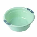 Thickened plastic washbasin in light green color with convenient hanging hole and handles. - Medium (32cm) / Green