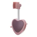 Support de Pommeau de Douche Cœur Rose Ajustable Universel Sans Perçage pour Salle de Bain - Rose