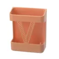 Boîte de rangement murale pour télécommande support de charge pour téléphone portable - Orange