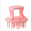 Pink scalp massage brush shampoo brush soft silicone hair scrubber for daily hair washing and care - Single Handle (Random Color)