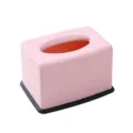 Jolie boîte à mouchoirs en plastique rose pour le salon, support de serviette simple - Carré / Rose