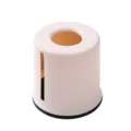Plastic tissue box variant, pink desktop paper roll holder for home living room and dining room. - Round / Beige