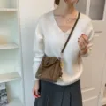Braune Wildleder Kordelzug Eimer Tasche Damen, weiche Vintage Umhängetasche Handtasche. - Grün