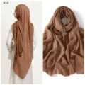 Lightweight cotton linen striped sequin hijab scarf for women casual daily breathable long shawl - Style #10