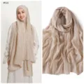 Detailed view of the beige striped sequin scarf showcasing fabric texture and drape effect. - Style #11
