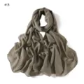 Women breathable long scarf with metallic stripes and colorful dots for casual daily wear. - #3 Grey Green