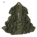 Green chiffon embroidered flower scarf shawl lightweight breathable elegant women accessory - Pattern #2