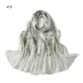 Lightweight pleated satin silk scarf with sequin embroidery, soft, breathable, and elegant shawl. - Polka Dot (#3)