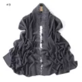 Dark gray camellia embroidered chiffon long scarf, lightweight breathable floral hijab detail. - Polka Dot (#3)
