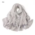 Details of floral print chiffon scarf, lightweight and breathable fabric for women. - US Size 6