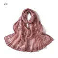 Detailed view of the pink sequin embroidered scarf with delicate lace trim, elegant chic. - Polka Dot (#4)