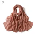 Detailed view of lightweight striped dotted women scarf fabric texture and metallic thread details. - #8 Light Color