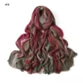 Gradient modal wrinkled long scarf, soft breathable thin fringed shawl for women daily wear - Polka Dot (#3)