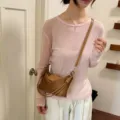 Elegante braune Wildleder Umhängetasche modische Schultertasche Damen Dumpling Tasche Alltag - Braun
