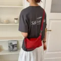 Rote Wildleder Umhaengetasche stylische Dumpling Umhaengetasche Retro Damen Handtasche - Rot