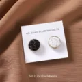 Runde magnetische Hijab-Magnete im Marmor-Crackle-Design, 2er-Set Schwarz & Weiß. - SET-1 / 2er-Pack