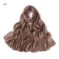 Solid satin silk scarf brown leopard stripe long shawl breathable soft women wrap - Brown
