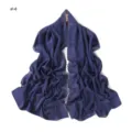 Sciarpa in chiffon blu scuro con delicato ricamo floreale e bordo in pizzo trasparente. - Pois (#4)