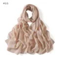 Lightweight striped metallic dotted scarf, elegant breathable long shawl for women. - #11 Apricot